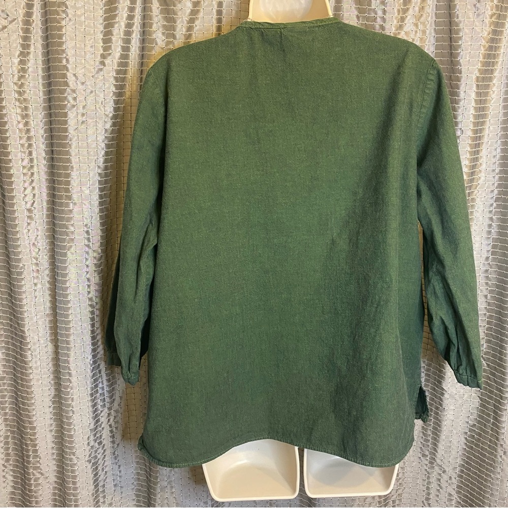 Hunter Green Caribbean Joe Bohemian Top XL - Picture 2 of 6